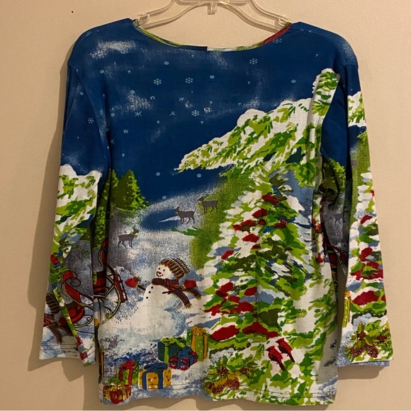 Jane Ashley Women’s Christmas Theme Casual Lifestyle Top Size S Multicolor - Picture 6 of 10